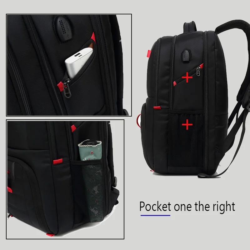 Вместительный мужской школьный рюкзак с USB зарядкой нейлоновый