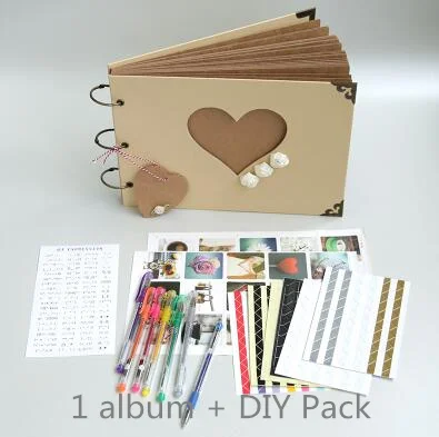 Цветы DIY альбом креативный полый стиль любви 10 дюймов ручной работы Diy Фотоальбом ребенок девушка друг подарок украшения альбомы - Цвет: Album and DIY Pack