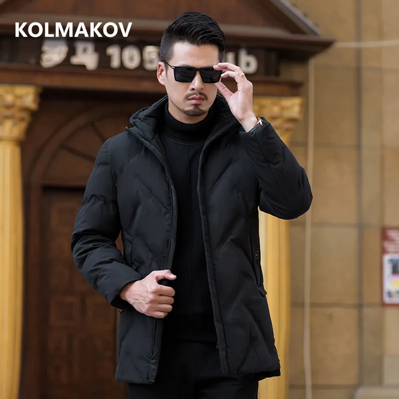 2018 зимнее мужское модное деловое пуховое пальто Зимняя Повседневная пуховая