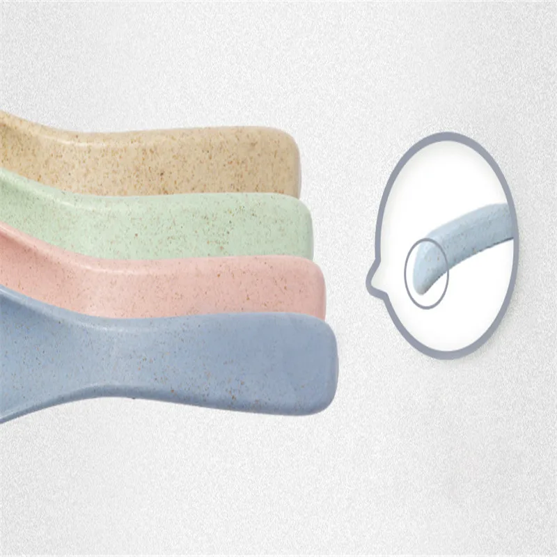 4 шт./лот портативная ложка пшеничная соломенная ручка посуда суп кофейная