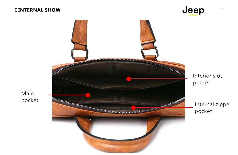 JEEP BULUO, известный бренд, мужской портфель, сумка, офисная, деловая, кожаная, через плечо, сумка для путешествий, 14', для ноутбука, iPad, A4, файлы, сумки
