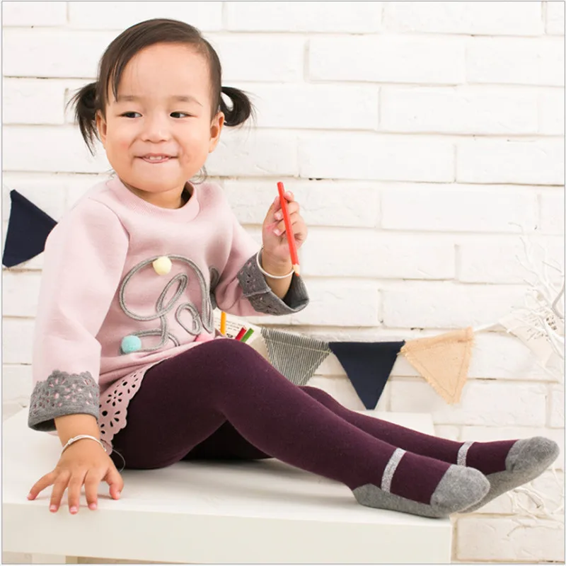 6 шт./лот плотные теплые колготки для маленьких девочек принцесс махровые зимние