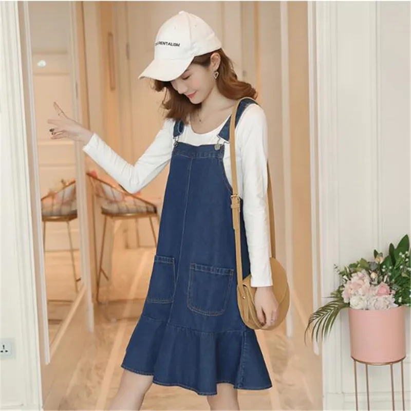 Новое весенне-летнее джинсовое платье на бретелях женский костюм для отдыха из 2