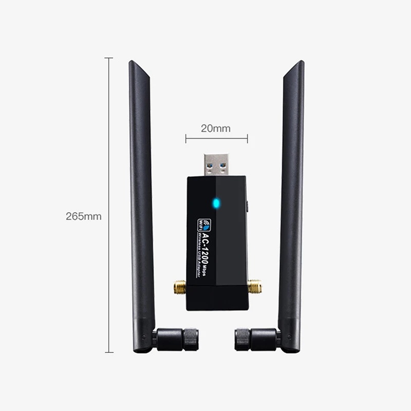 Беспроводной Wi Fi адаптер 3 0 ГГц/5 ГГц 2 4 Мбит/с 802.11AC IEEE 1200 a/b/n/g/ac|Сетевые карты| |