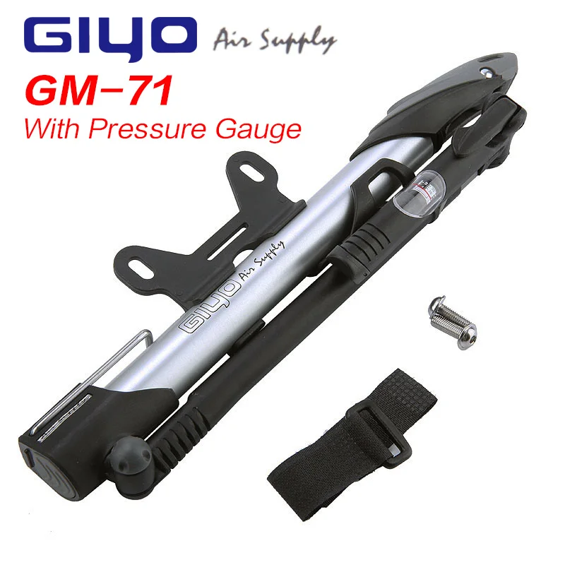 

GIYO Bicycle Pump Cycling 140 Psi MTB Road Fold Bike Ball Portable Air Inflator Presta Schrader Valve F/V A/V Mini Pump GM-71