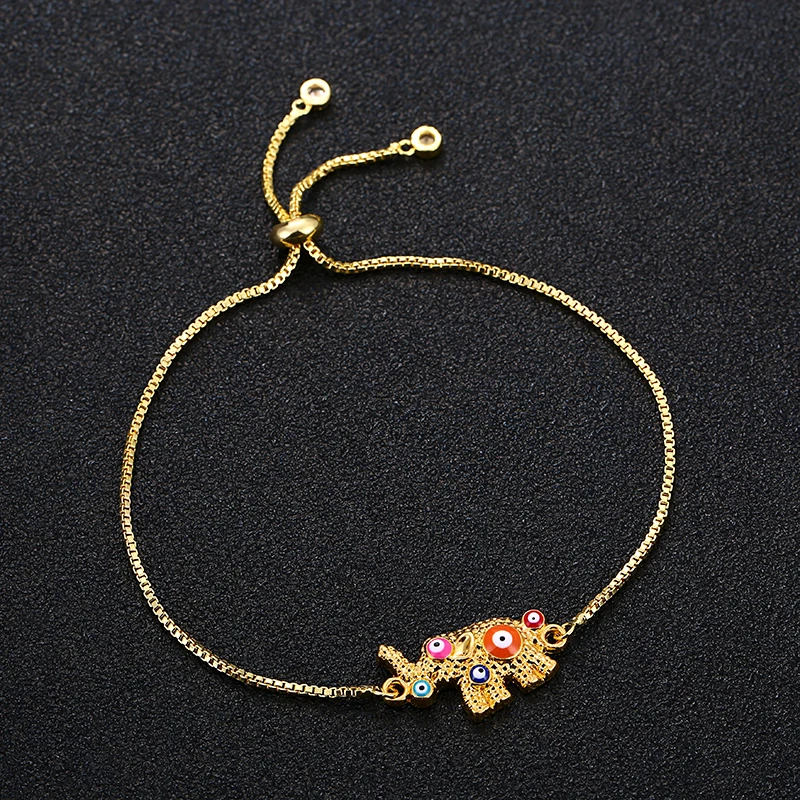 Браслет унисекс с медной цепочкой регулируемый в виде слона | Украшения и