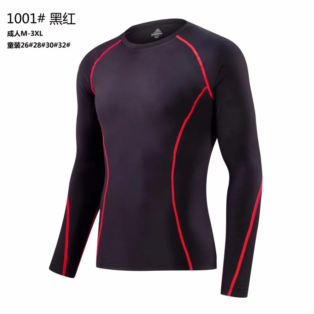 2018 Новый Для мужчин рубашка с длинными рукавами Футболка компрессионная Спорт