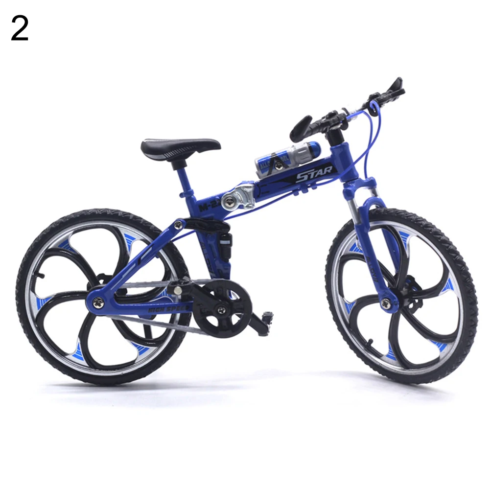 Синий Модель 1/10 года, модель мини-гоночного велосипеда из сплава для горного велосипеда, детская игрушка, Декор, подарок для велосипеда, дорожный скоростной велосипед - Цвет: Синий