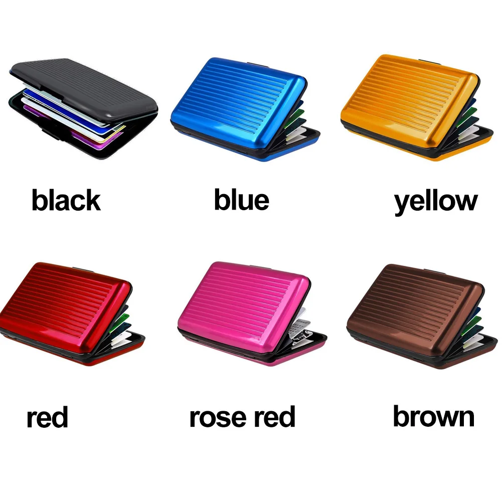 Алюминиевый металлический держатель для карт визитница кредитных Антимагнитная