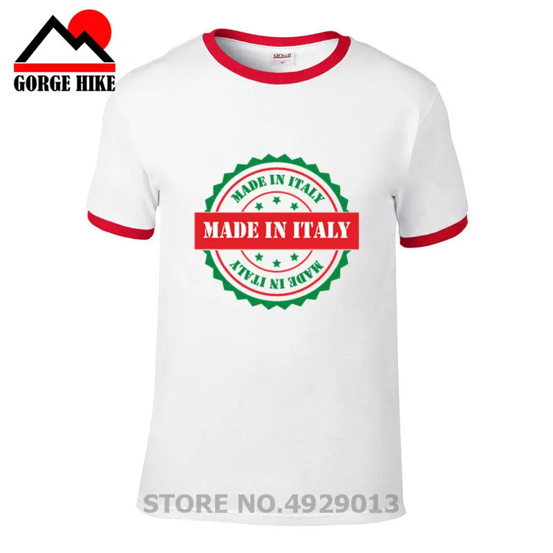 Новая футболка с коротким рукавом символом Италии 2019 Сделано в штрих код
