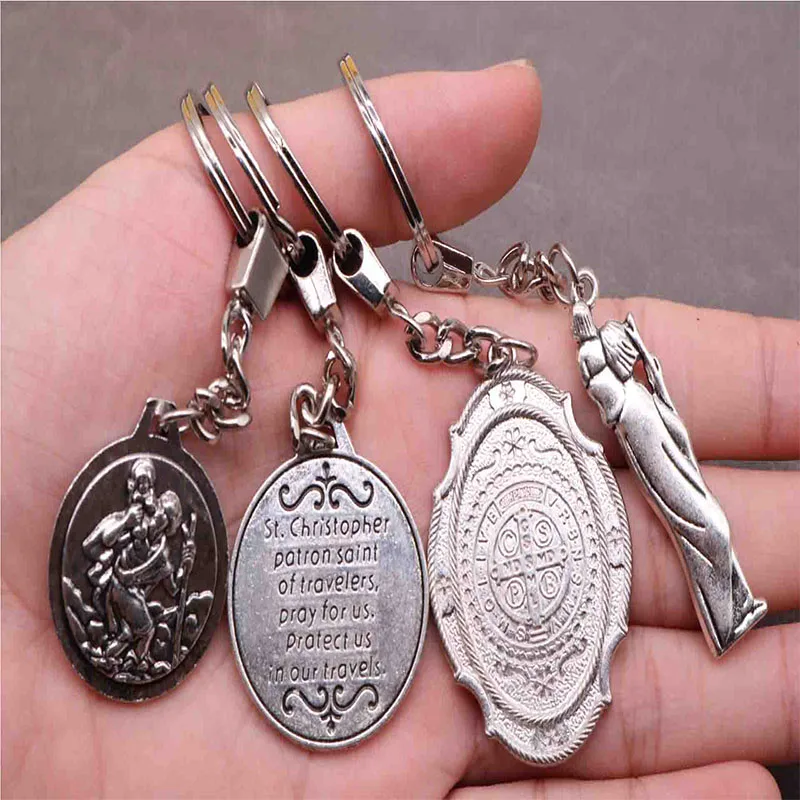 Новый Классический брелок с изображением святого Кристофера крестом Иисуса для