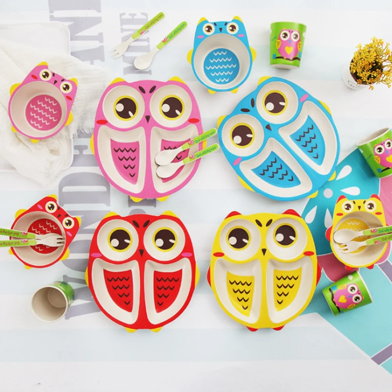 5 шт./компл. детская посуда из бамбукового волокна предохранительный комплект