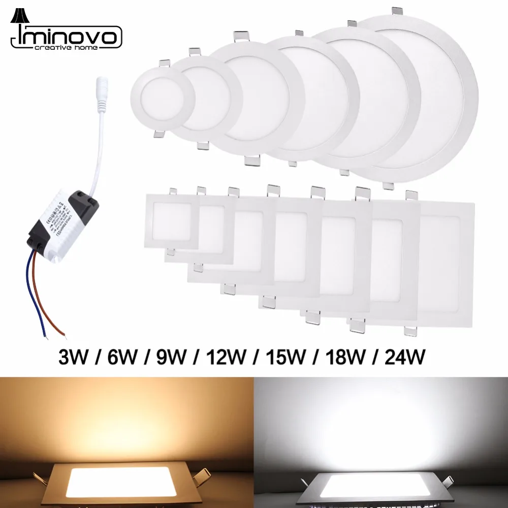 IMINOVO круглый светодиодный панельный светильник 3 Вт 12 15 18 24 потолочный переменный