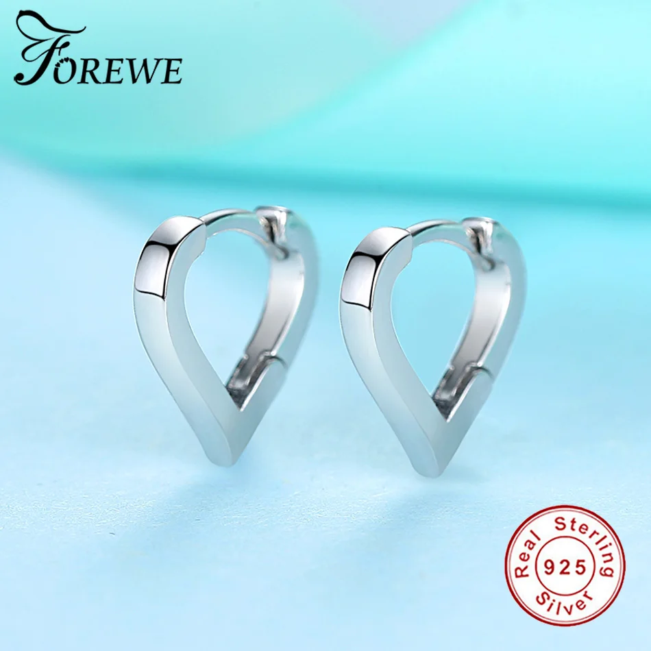FOREWE новинка 2019 Настоящее серебро 925 пробы простые серьги гвоздики с сердцем для