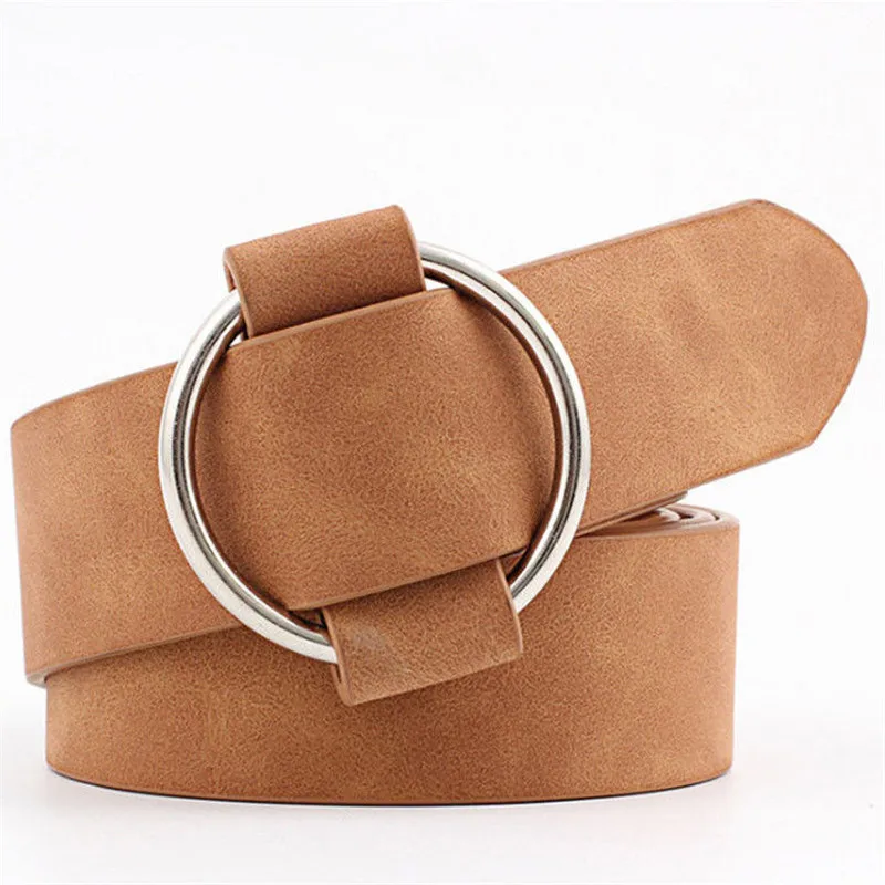 Женские повседневные круглой пряжкой широкий Ремни для женщин платье джинсы