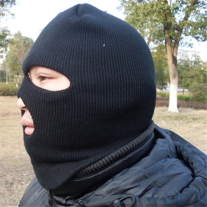 3 Hole Black Knit Ski Mask BALACLAVA Face Shield Hat Cap Winter Warm for Cosplay | Аксессуары для одежды