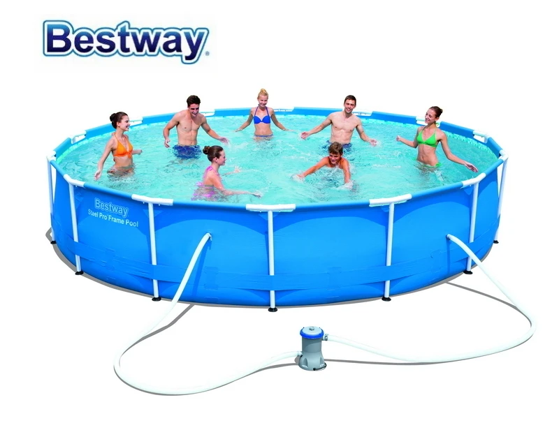 

56595 Bestway 427x84cm STEEL PRO MAX FRAME POOL NEW 14' X33" Durable Outdoor Round Frame Swimming Pool Easy Set Family Pool