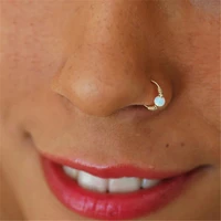 925 silver handmade nose ring gold filled real piercing jewelry punk charm opal jewelry tiny 7mm hoop boho jewelry