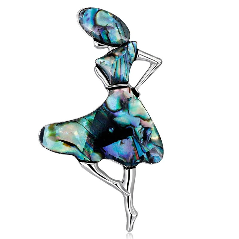 Fashion Shell Body And Nice Dance Girl Brooch Pin Hot Sell Brooch Pins Wholesale - Окраска металла: BRH2198