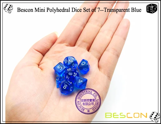 Bescon мини полупрозрачные многогранные RPG игральные кости набор 10 мм, Малый RPG игральные кости набор D4-D20 в трубке упаковка, Ассорти Цветной из 42 шт