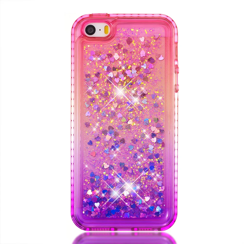 Мягкий чехол из ТПУ с боковым сверлом и переходом цветов для iPhone 5 5S SE 6 6S 7 8 Plus X XS XR