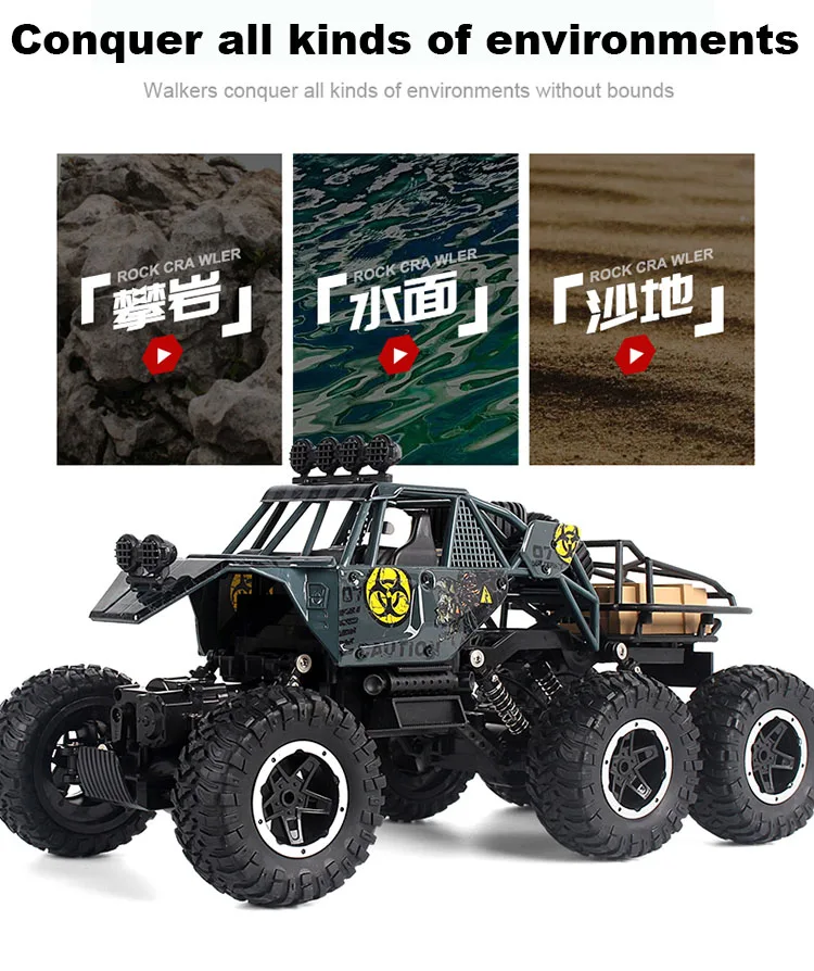 1:10 6WD Радиоуправляемая машина 2,4G Радиоуправляемая машинка игрушки багги высокоскоростная грузовик внедорожная игрушка для альпинизма