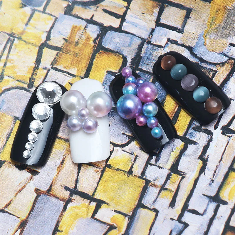 Горячие 3D украшения для ногтей 100 шт./лот с плоской задней стороной Хрустальный