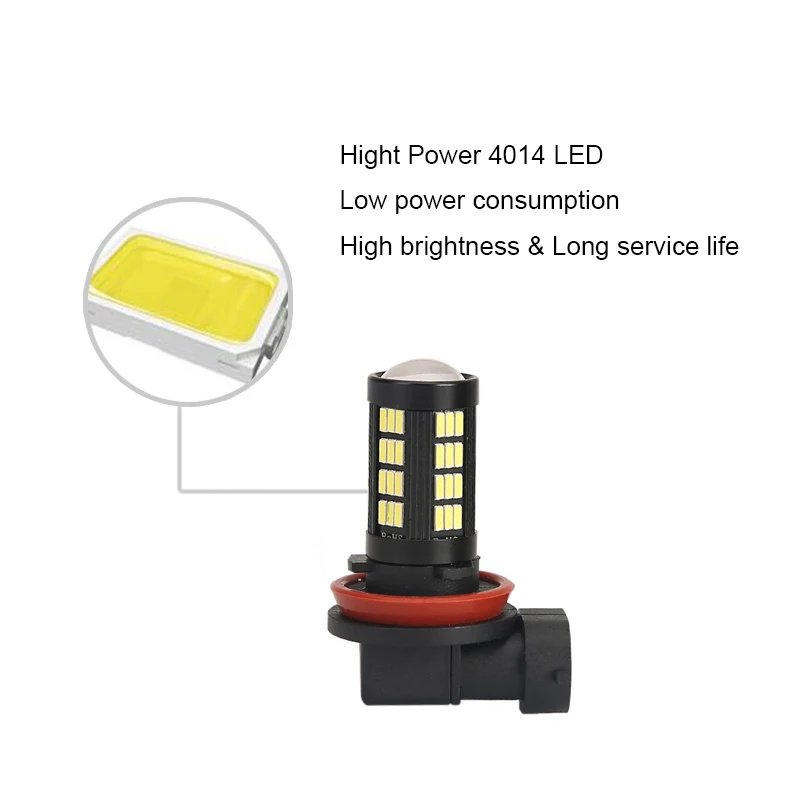 2шт H11 H8 9006 4014 66smd автомобильный противотуманный светильник s светодиодный для