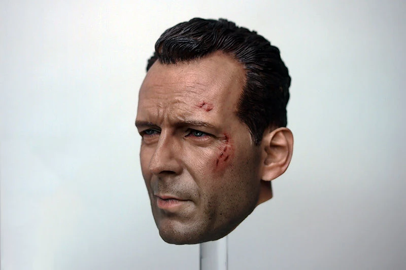 Модель головы с повреждениями в масштабе 1/6 Die Hard - John Mcclane Брюс Виллис подходит для