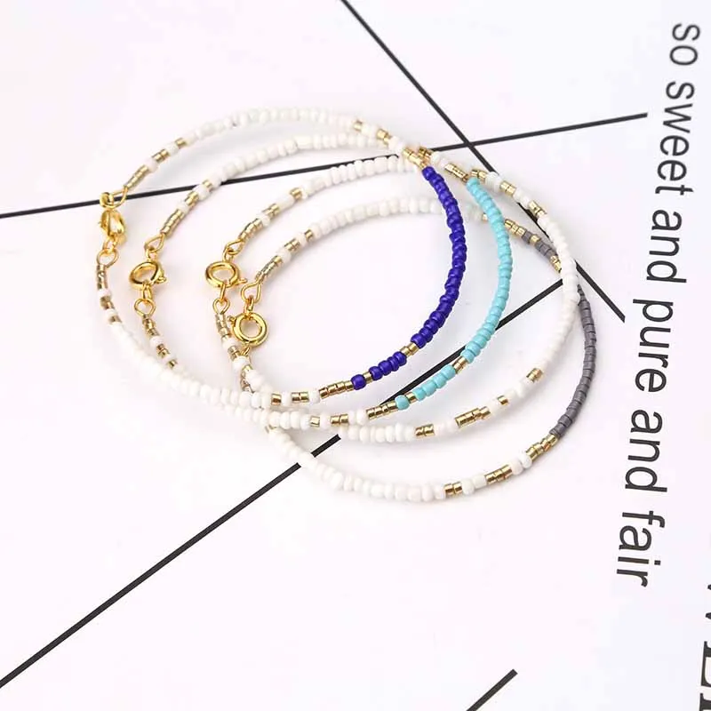 1 шт. 4 цвета браслет из натурального камня эластичный с бусинами в богемном стиле