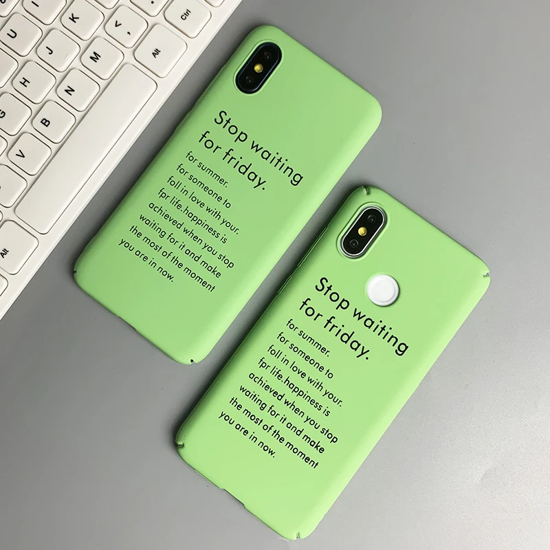 For Xiaomi Redmi 6 6A S2 Case Hard PC Matcha Green Matte Slim Protective Back Cover for xiaomi 3 3S 4A 4X 5A 5 Plus |