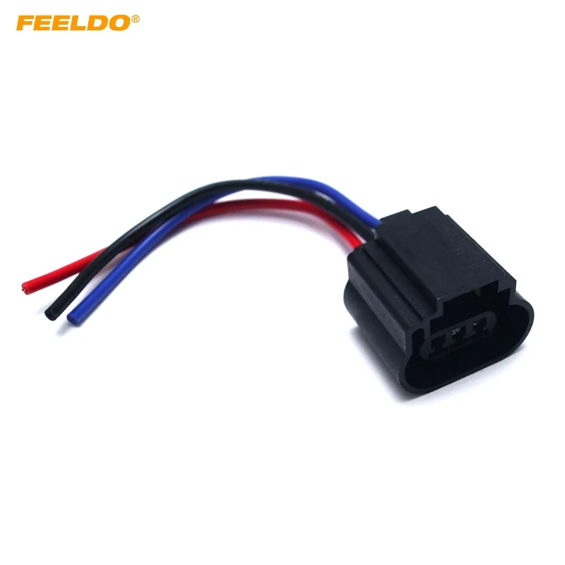 

FEELDO 2pcs Car H13 Female Plastic Socket Case Halogen LED Headlamp Holder Connector Wire Plug Adapter #HQ1862