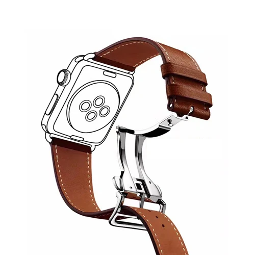 5 Кожаный ремешок для apple watch band 44 мм 40 мм, 42 мм, 38 мм, версия наручных часов iwatch apple watch 5/4/3/2/1 браслет развертываемая застежка ремешок для часов - Цвет ремешка: 5