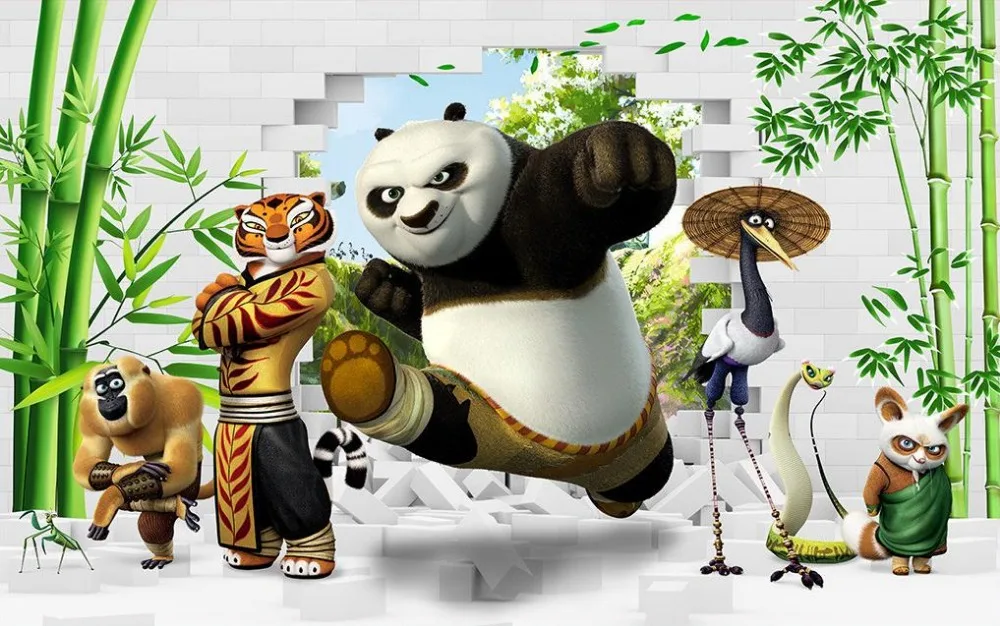 Стереоскопические 3d обои панда мультфильм фон для телевизора гостиной диван
