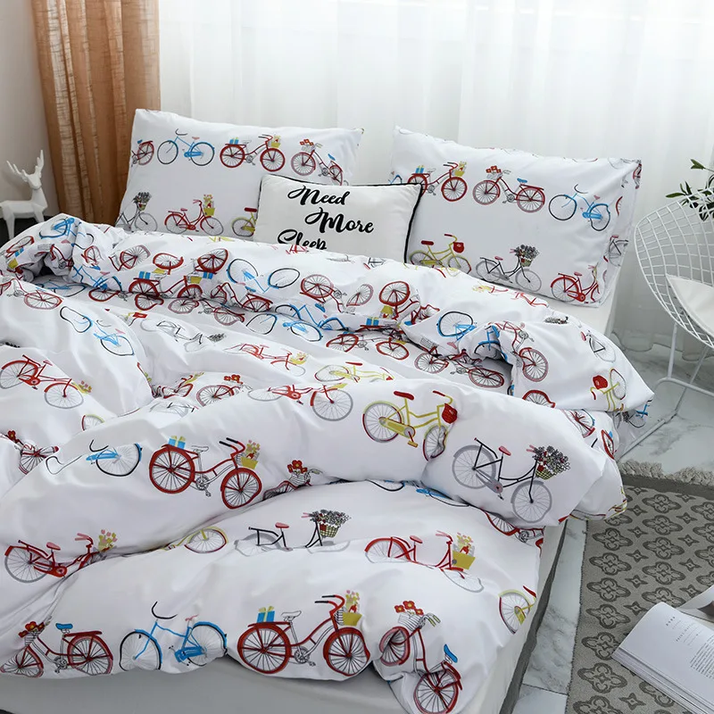 Модный комплект постельного белья с принтом велосипеда пододеяльник наволочки
