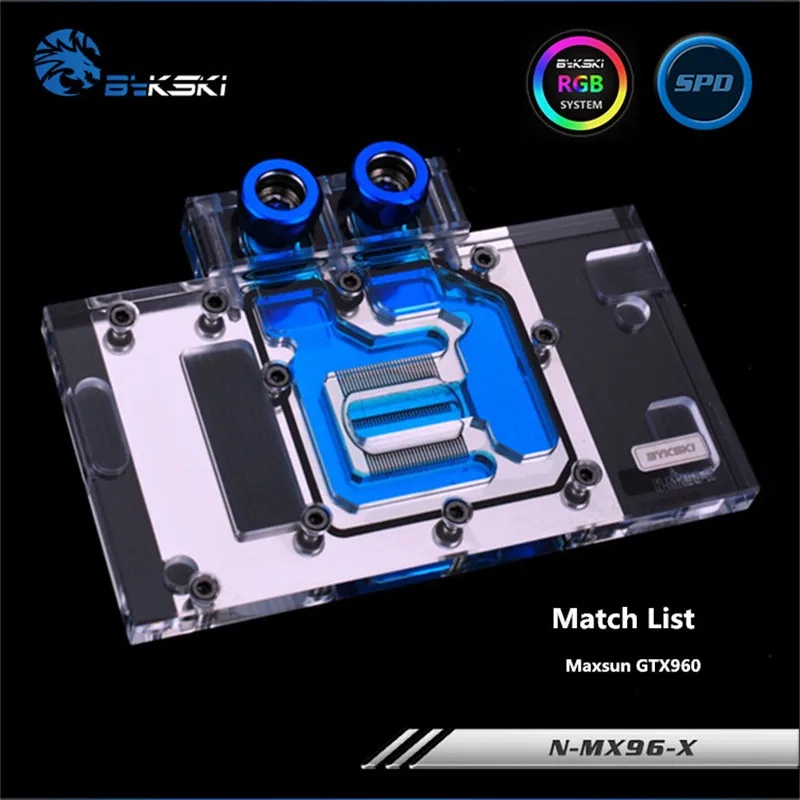Bykski полный охват GPU Блок воды для Maxsun GTX960 видеокарта N MX96 X|gpu water block|water blockgpu |