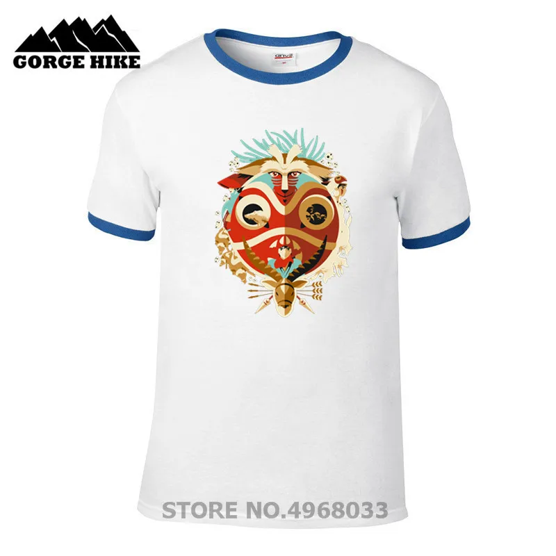 Аниме Принцесса Mononoke дни богов и демонов футболка без лица безликая мужская