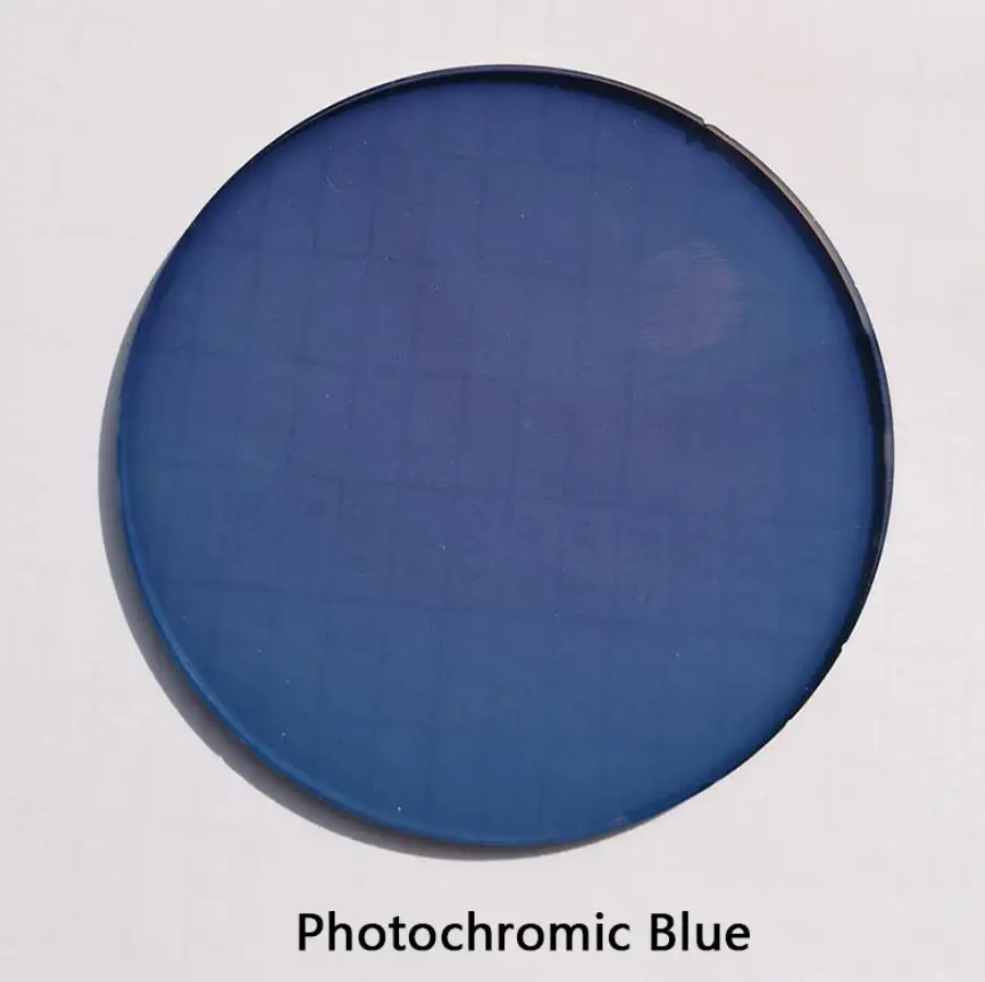 Photochromic Blue 1,56 фотохромные розовые/синие солнцезащитные очки линзы с одним видением линзы 0~-6,0 Близорукость Оптические линзы по рецепту для очков UV400 - Цвет линз: Photochromic Blue
