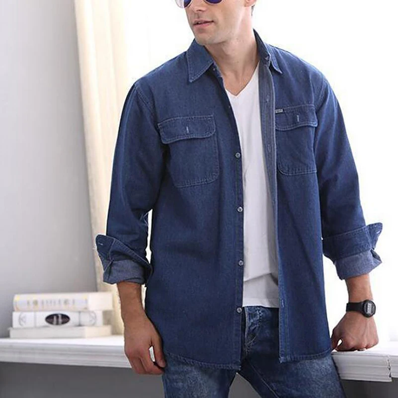 Новое поступление 2017 года Джинсы для женщин синий Рубашки мальчиков мужская с