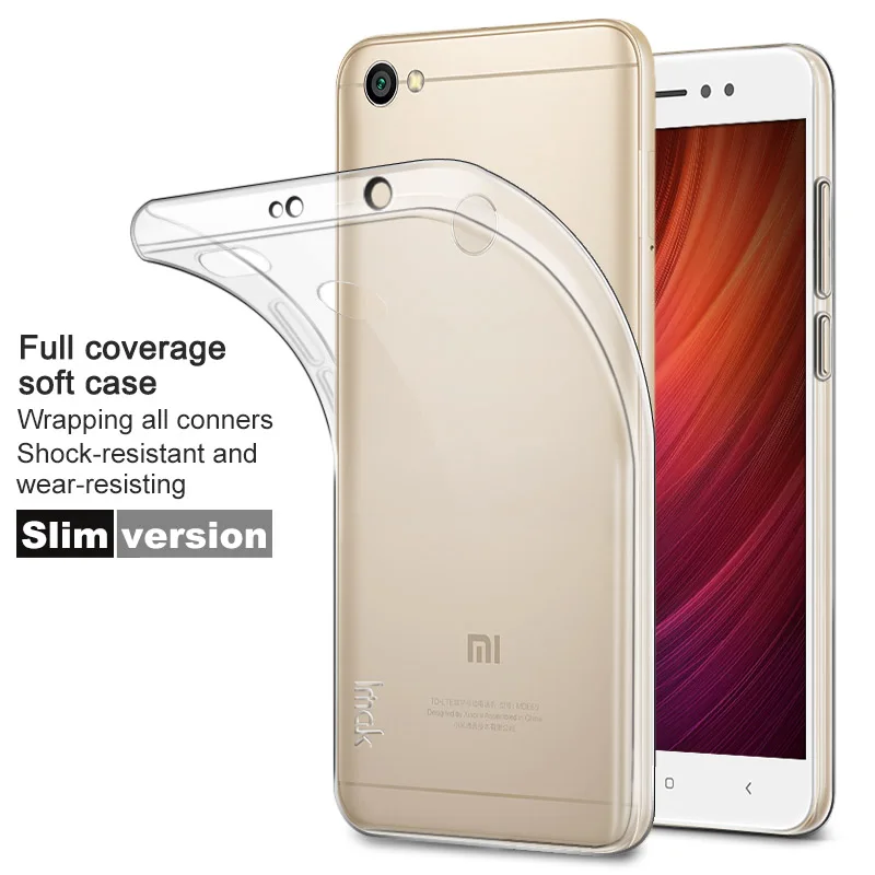 Original Imak Cover for Xiaomi Redmi Note 5A Prime Pro 3GB Case Soft TPU Silicone Phone Y1 Back Shockproof |