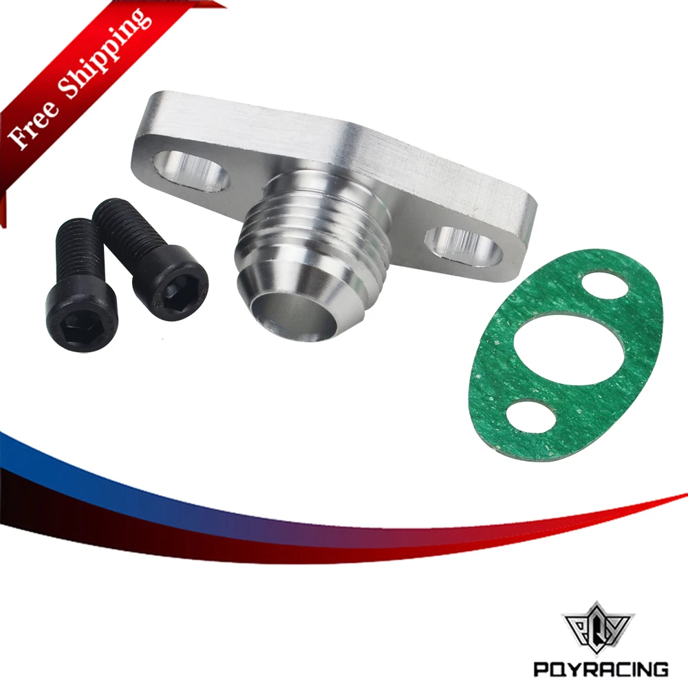 PQY RACING Бесплатная доставка Turbo возврата масла/дренажный фланец адаптер AN10 Гаррет