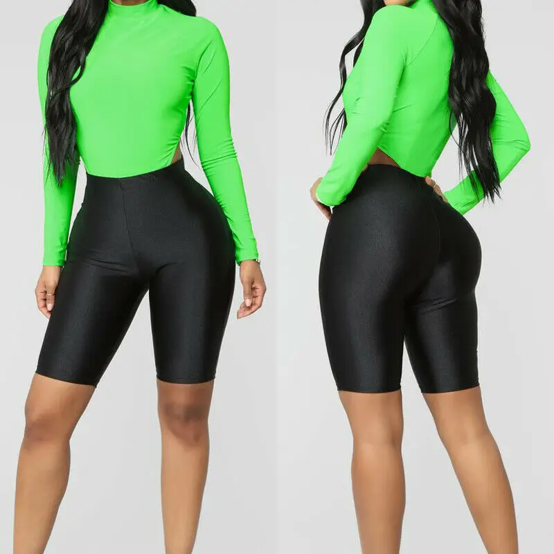 Для женщин Велоспорт Танцы тренажерный зал байкерские Короткие шорты леггинсы