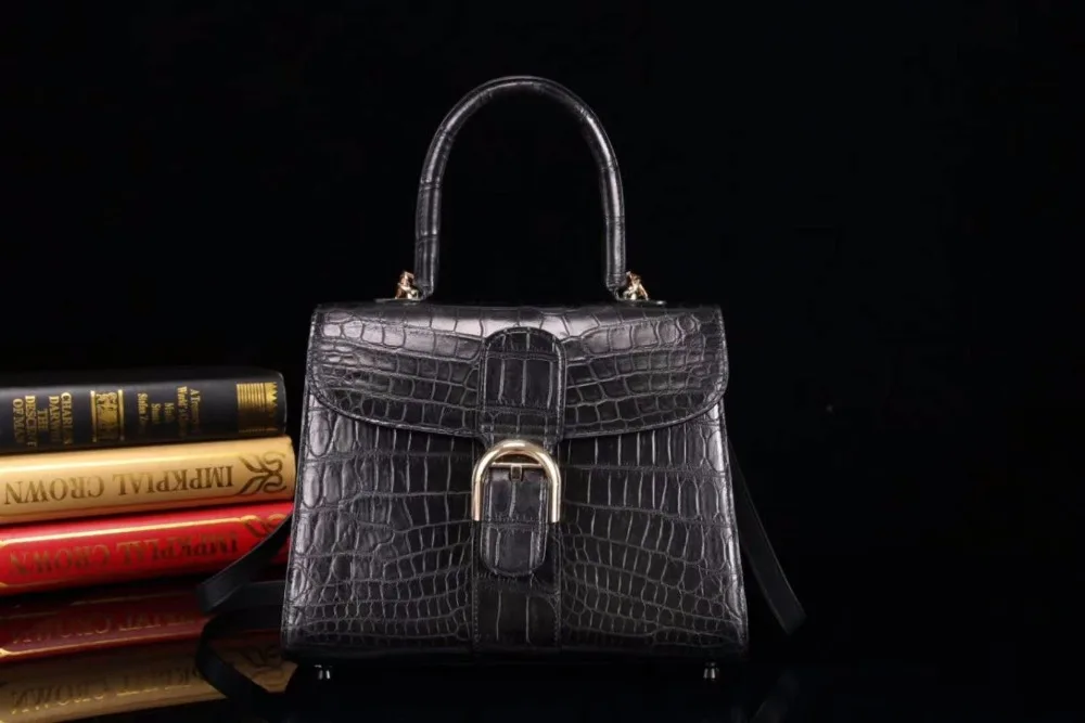 Hot selling style 100% Real/Genuine Crocodile belly Skin Leather tote shoulder bag medium size top handle cute women | Багаж и сумки
