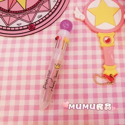 purple 10 видов цветов Принцесса Корона шариковая ручка мультфильм Kawaii шариковые ручки набор школьные творческие школьные офисные принадлежности канцелярские принадлежности Kawaii - Цвет: purple