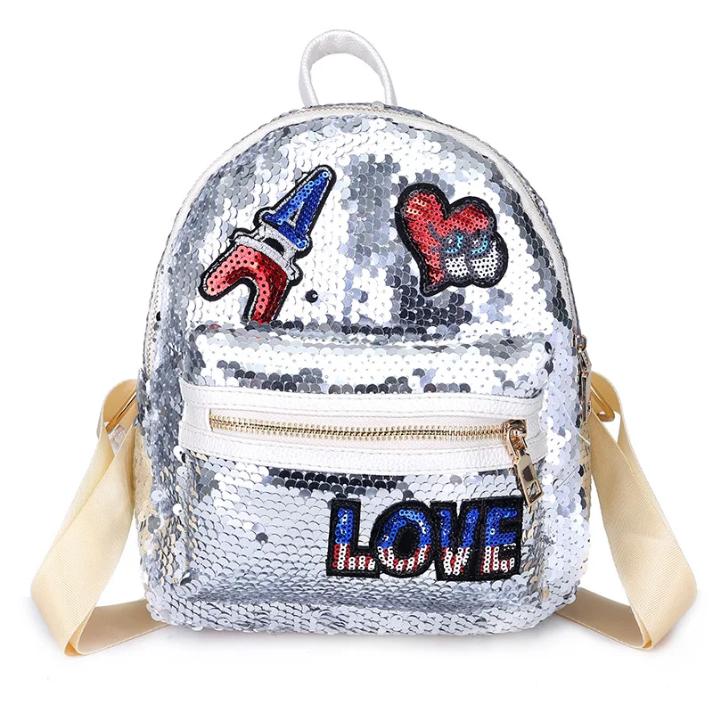 Для женщин сумки новые моды Цвет пайетки рюкзаки буквы губы школьные ранцы в