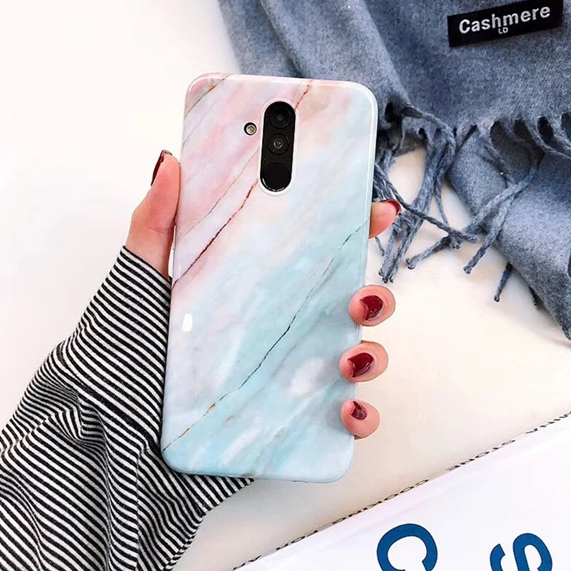 OLLIVAN Новый мраморный ТПУ чехол для huawei mate 20 Lite P20 Pro Чехол Радужный камень Мягкий