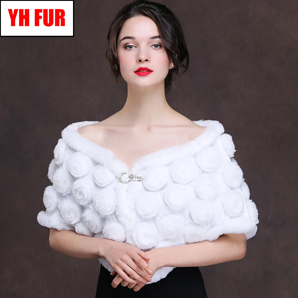 2020 Новый стиль натуральным с мехом кролика пончо шарф модные женские туфли