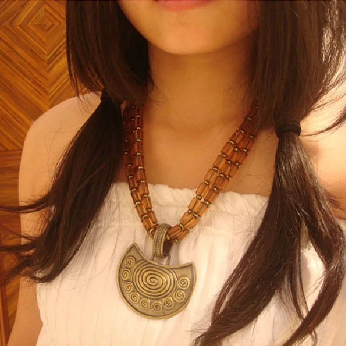 Тибет Непал Этнические украшения Оптовая Продажа сплав медаль ожерелье D 133|necklace