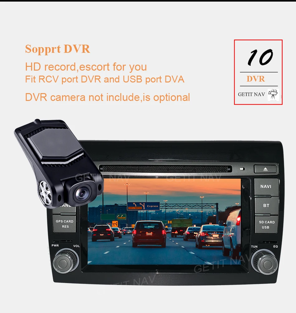 Автомобильный мультимедийный плеер Android 10 gps 2 Din стерео система для Fiat/Bravo 2007-2012 Восьмиядерный 4 ГБ ram радио am fm Wifi USB
