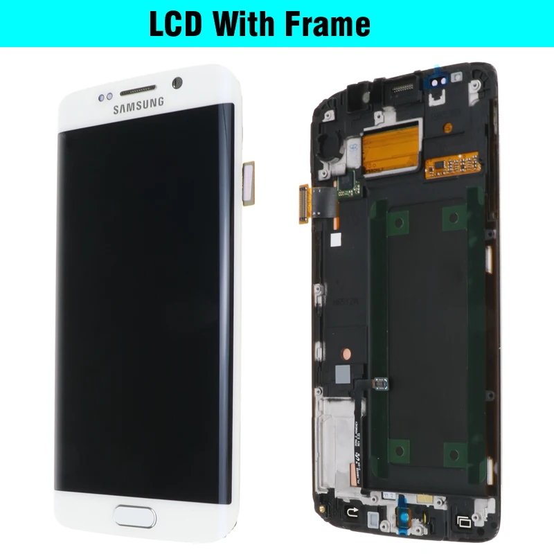 5,1 ''Супер AMOLED дисплей для SAMSUNG Galaxy S6 edge lcd+ рамка G925 G925I G925F сенсорный экран дигитайзер+ Сервисный пакет